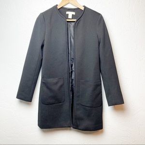H&M long black blazer jacket 4